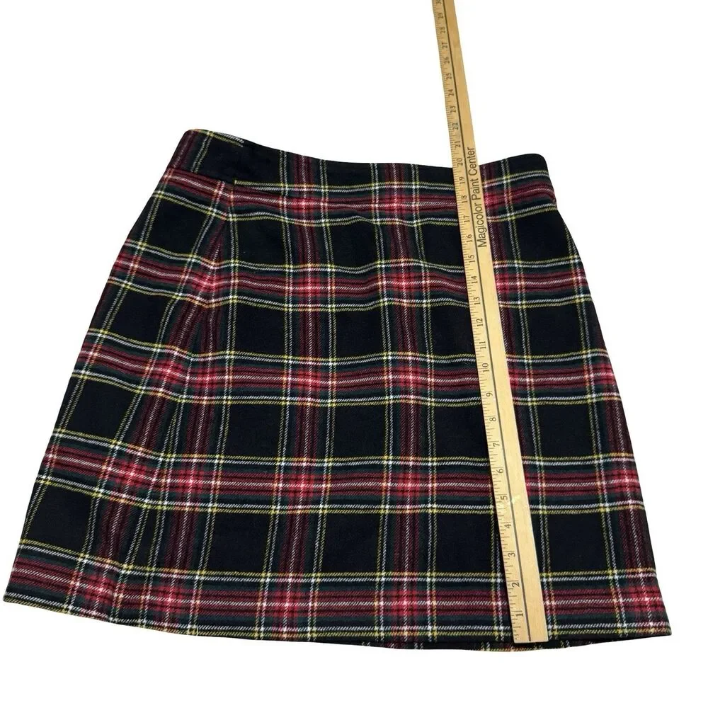 NEW J Crew Factory 14 Mini Skirt Plaid Wool Blend A Line A-Line Holiday
